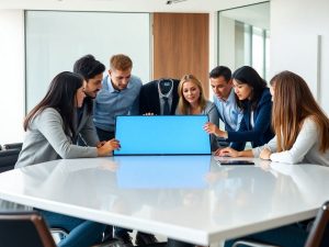 Echipă de afaceri colaborează, dezvoltând strategii pentru franciză.