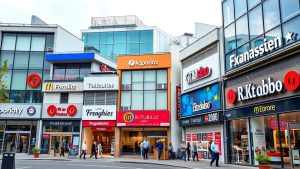 Expansiunea francizelor în România, imagini cu magazine.